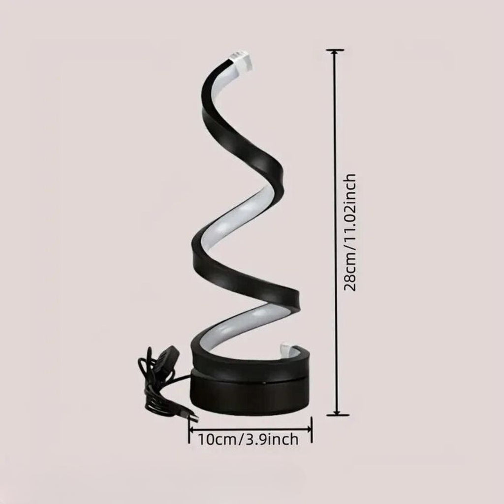 Spiral LED Table Lamp – Touch-Control Dimmable Light