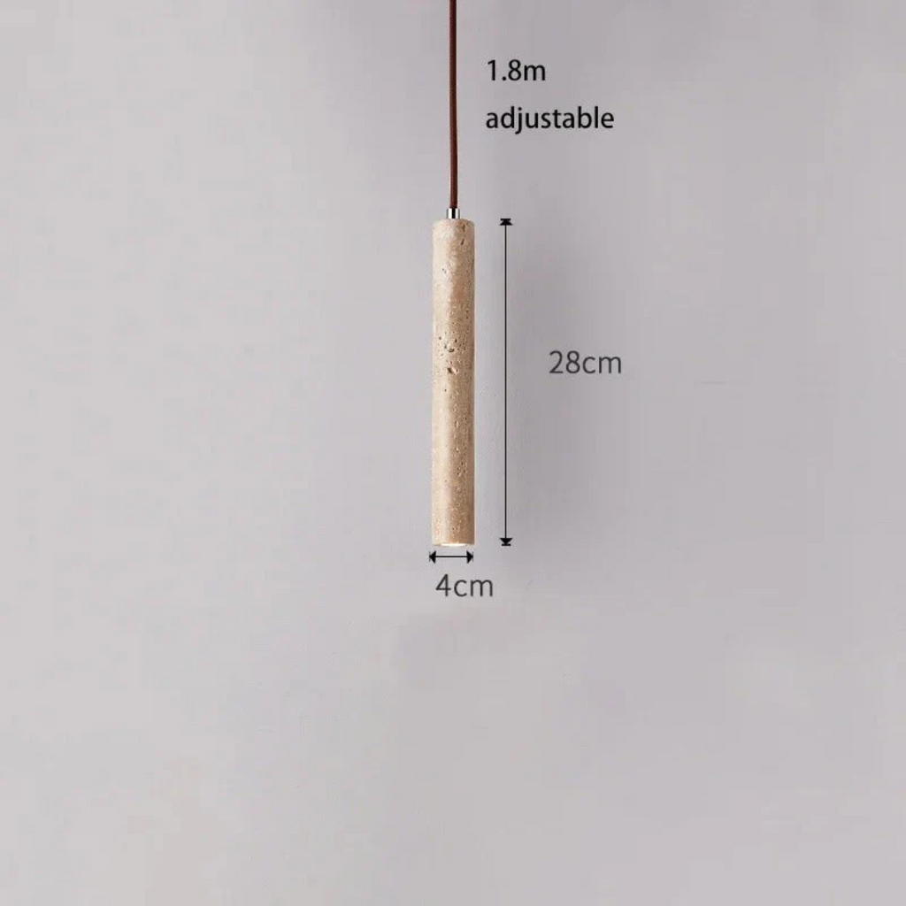 Travertine LED Hanging Light – Simple Wabi-Sabi Design, Warm White