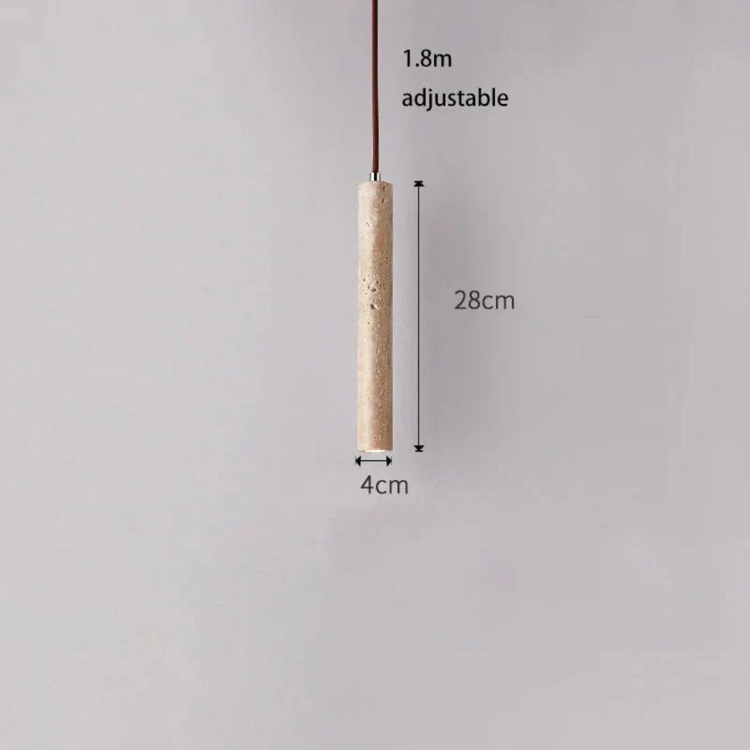 Travertine LED Hanging Light – Simple Wabi-Sabi Design, Warm White