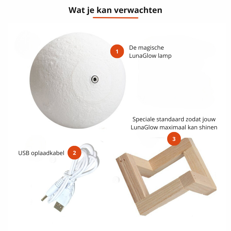 Moon Light with Wooden Base – 16 Shades & Adjustable Brightness