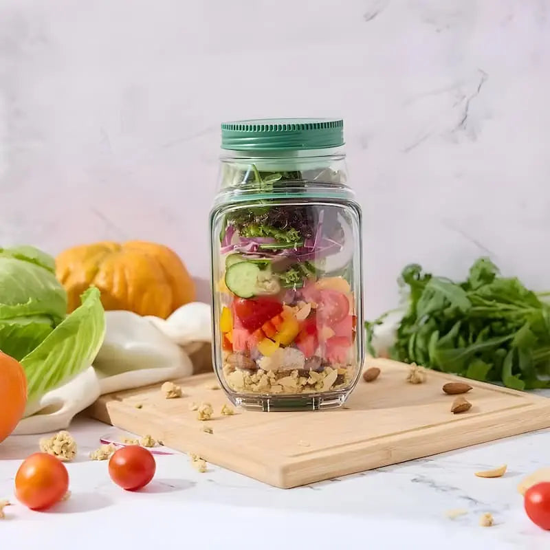 Glass Salad Dish | Side Entry | Airtight Twist Cap | FreshBowl