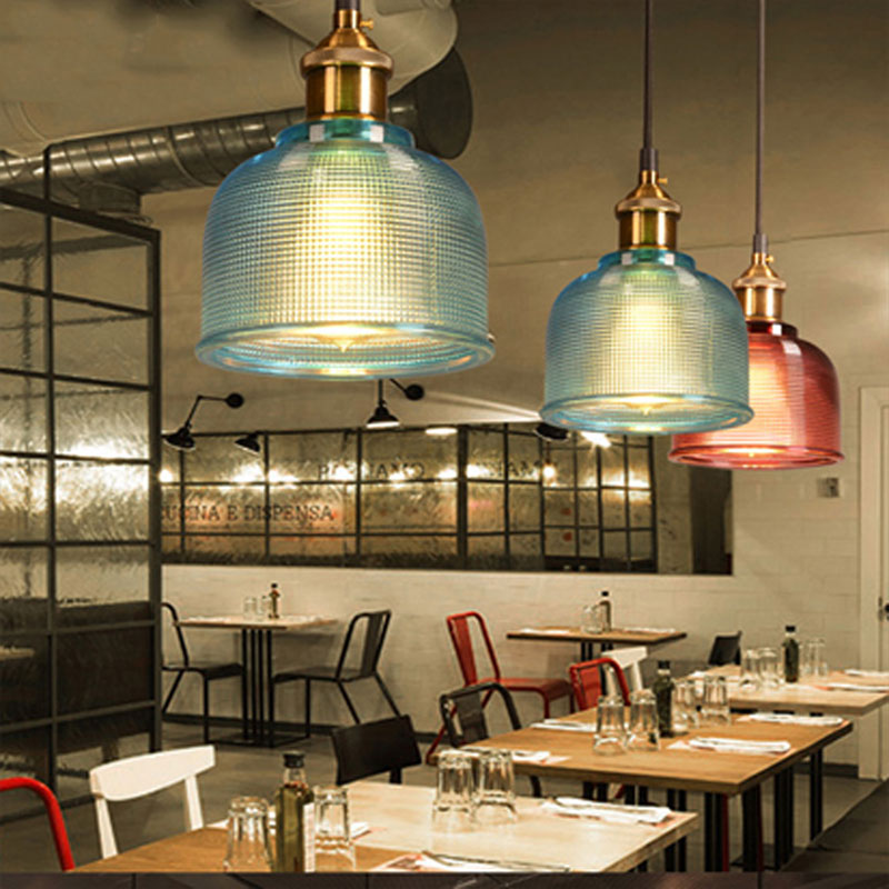 Vintage Glass Hanging Pendant Light