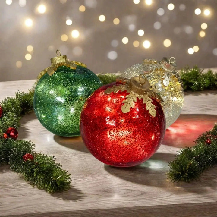Glass Table Decorations Christmas Set of 3 — Bring Shimmering Charm to Any Table