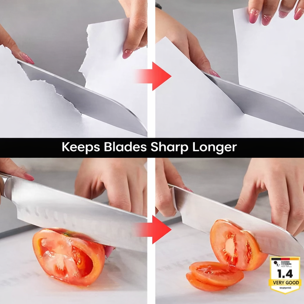 Knife Sharpener | Dual-Stage Honing | Secure Guide Slots | Enhanced Cutting Performance