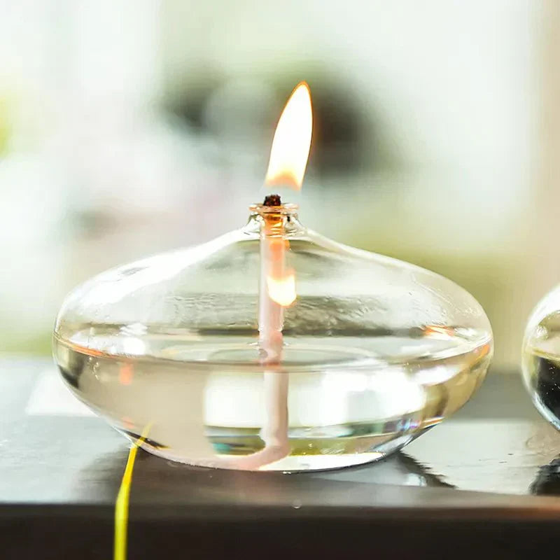 Glass Lantern Oil Lamp