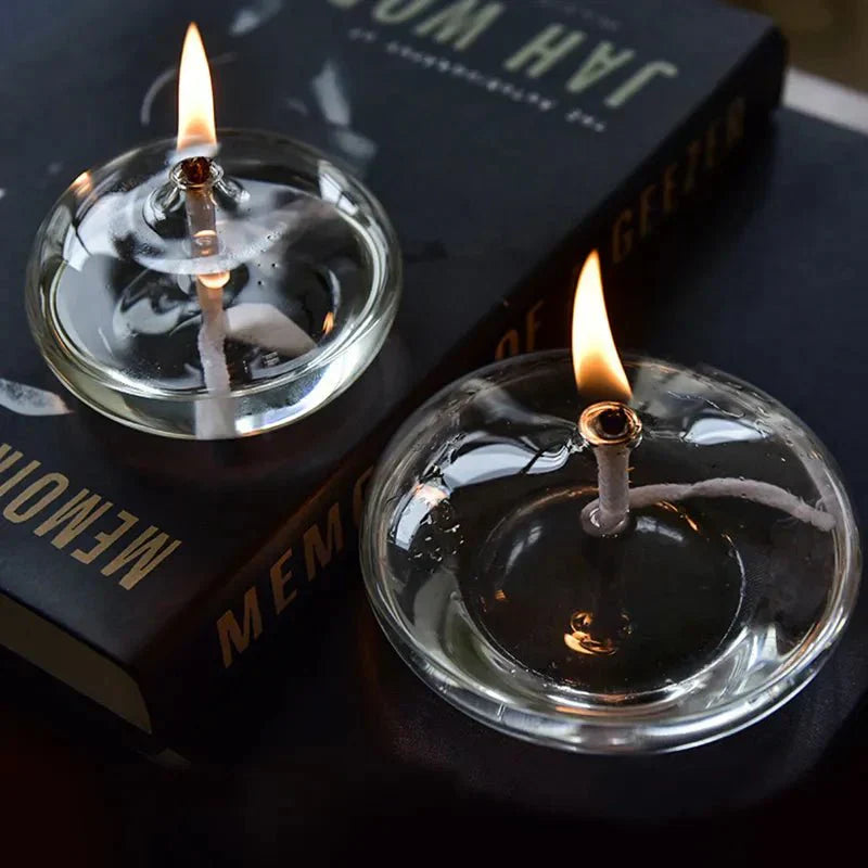 Glass Lantern Oil Lamp
