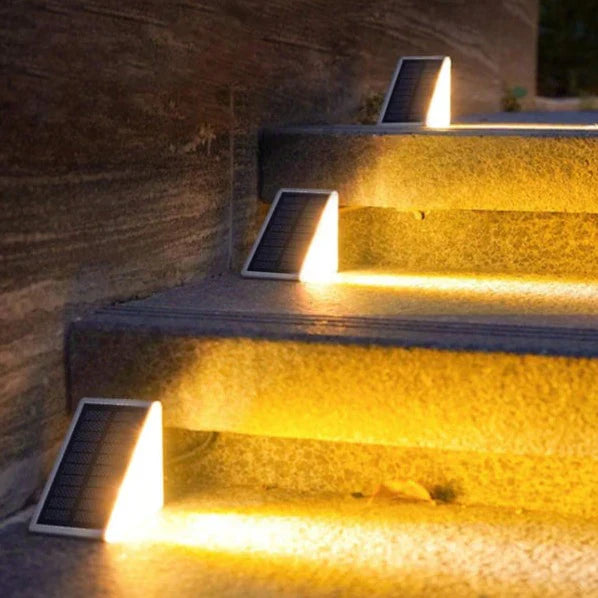 Outdoor Solar Stair Lights – Warm White LED Illumination, Pack of 4 or 10