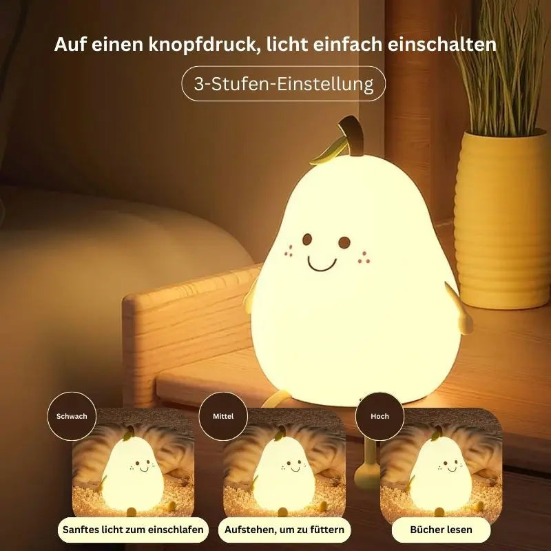 Teardrop-shaped silicone nocturnal lamp