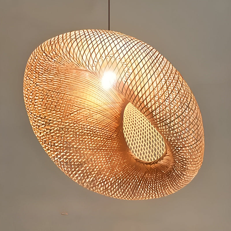 Organic-Style Bamboo Pendant Lamp with Natural Design