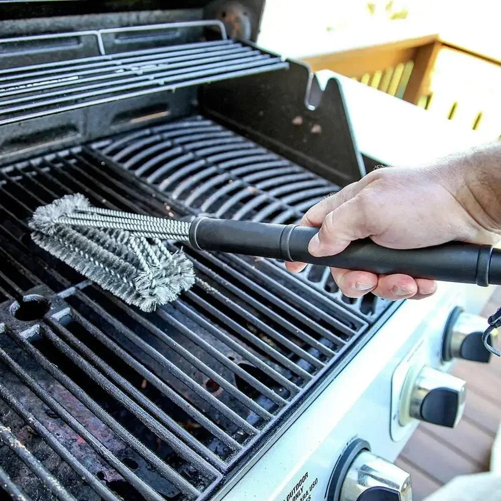 Stainless Steel BBQ Grill Grate Scrubber Brush | Eliminates Burnt Residue | Non-Slip Grip | FireScrub