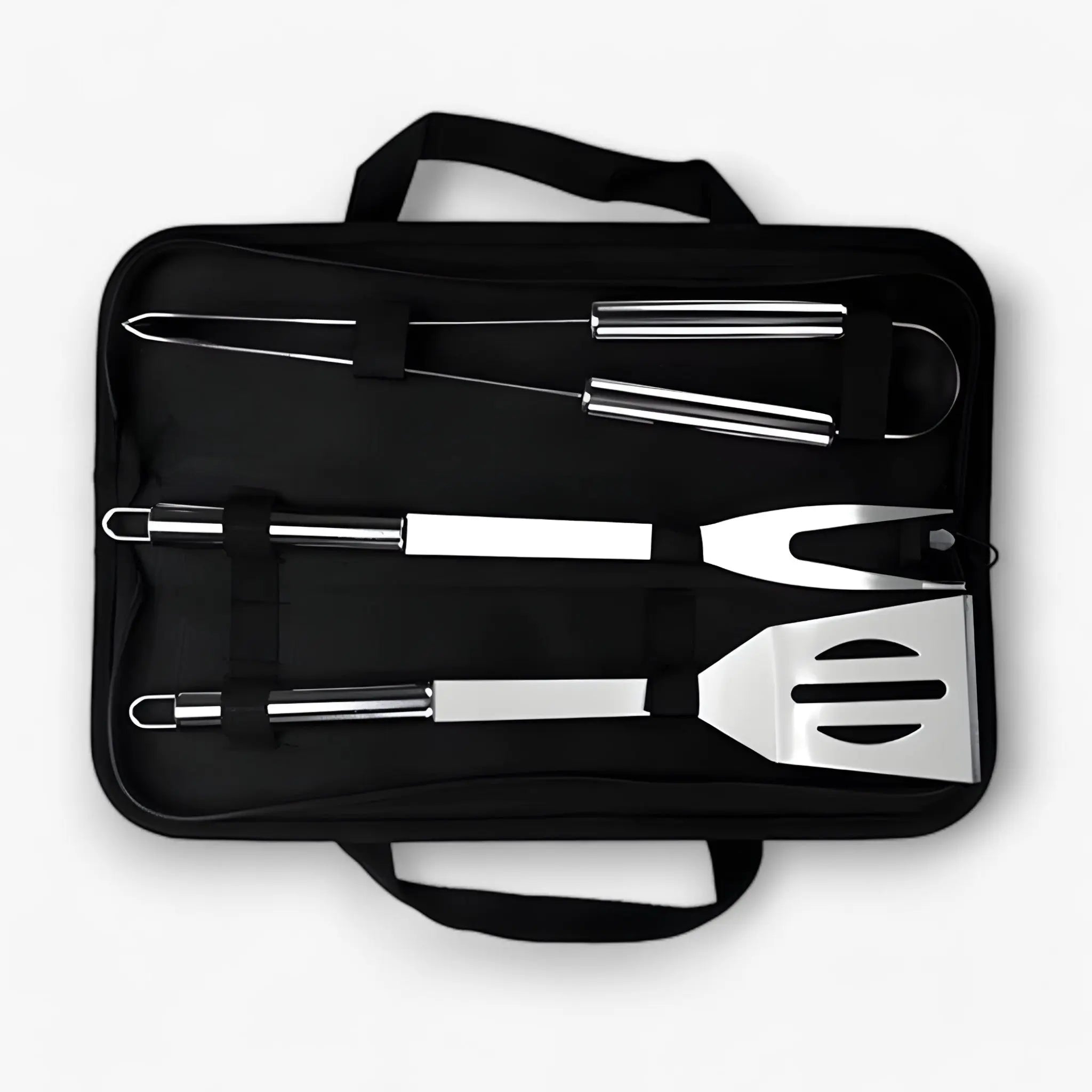 Stainless Steel BBQ Cutlery Set | Includes Carrying Case for Travel | Heat-Resistant Secure Grip | RostRanger