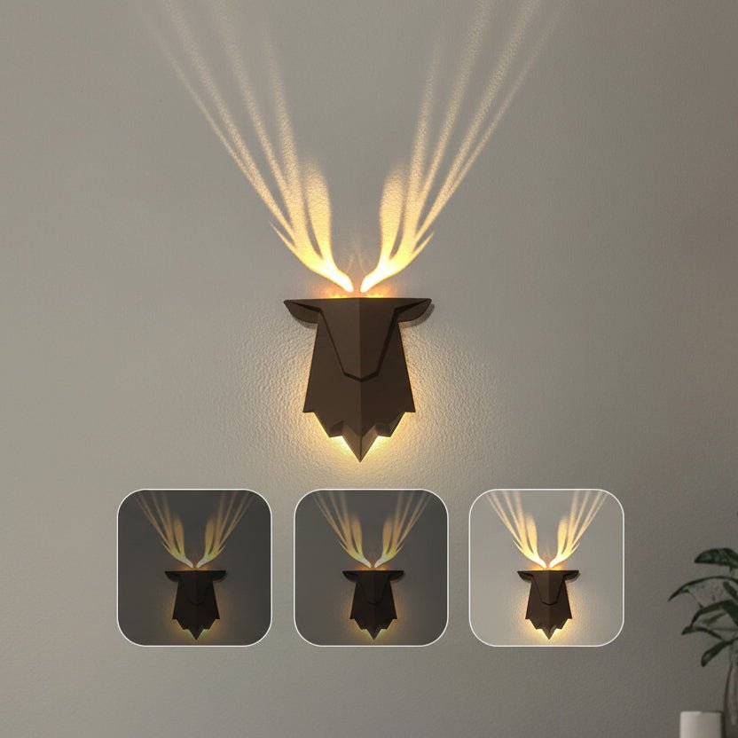 Deer-Shaped Wall Lamp with Dimming Feature and Remote Control