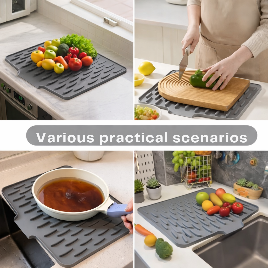 Drip Drying Mat | Dries Quicker Without Pools | Slanted, Heat Resistant | DrainMat
