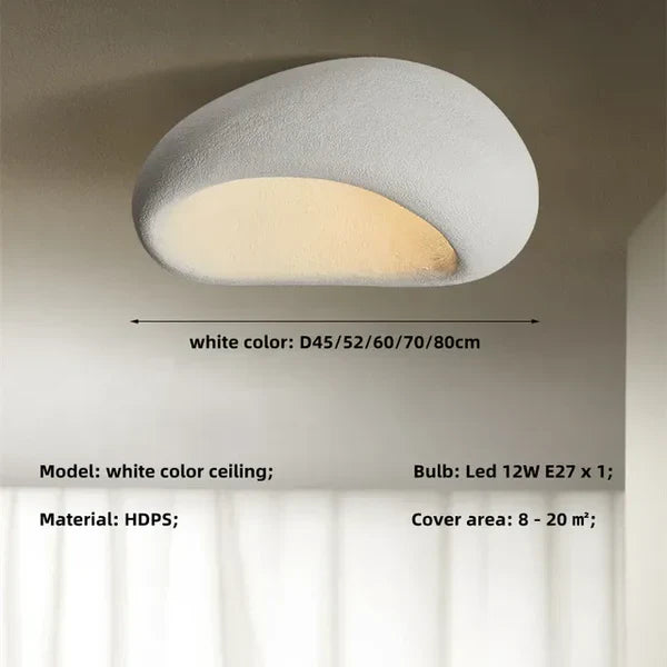 Wabi Sabi Ceiling Light – Gentle Warm Glow with Natural Stone Finish