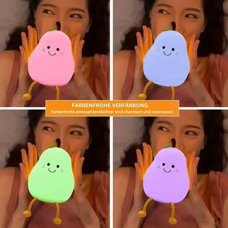 Teardrop-shaped silicone nocturnal lamp