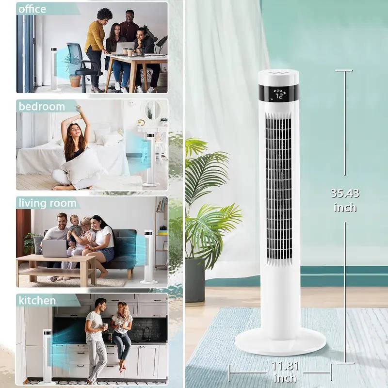 Tower Fan Remote Control 85 Degree Oscillation 12 Hour Timer