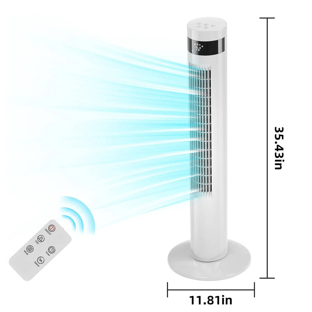 Tower Fan Remote Control 85 Degree Oscillation 12 Hour Timer