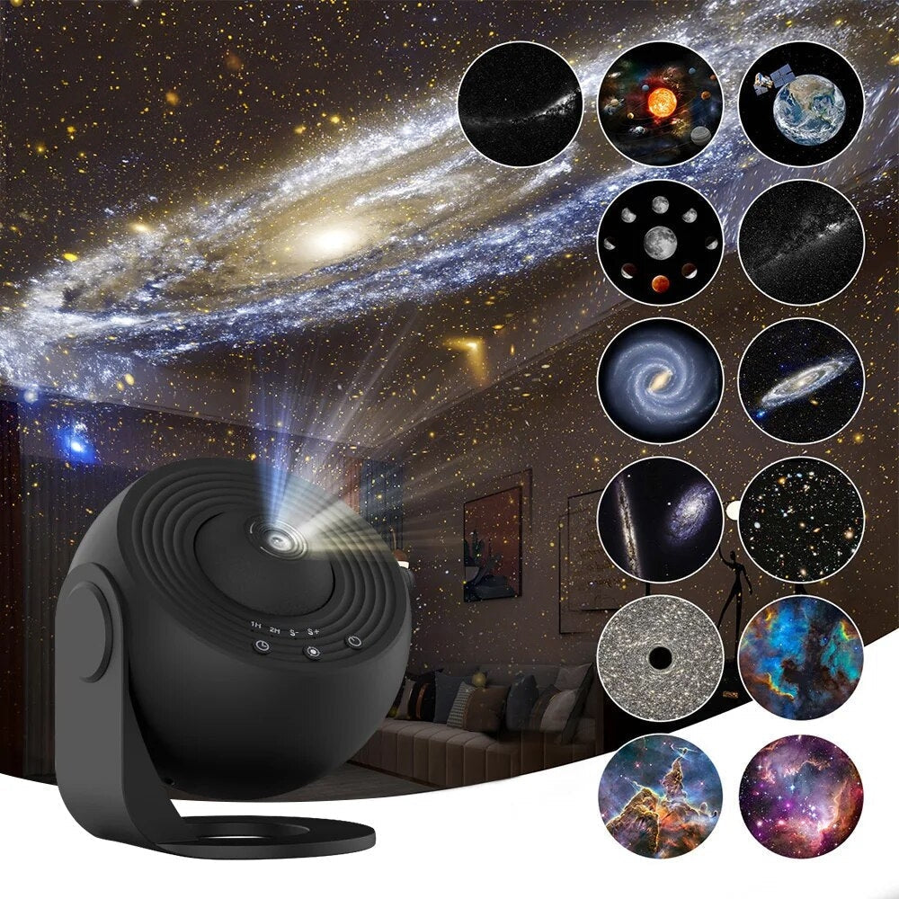 Galaxy Light Projector with 13 HD Visuals – Silent & Adjustable